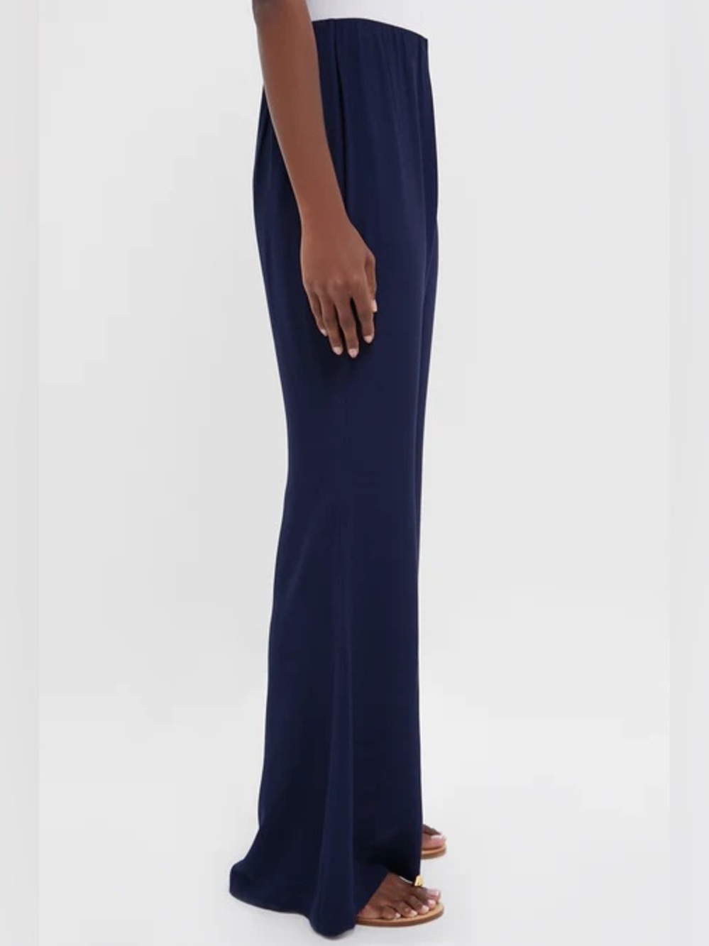 Tuckernuck Navy Blue Viscose Charmeuse Moore Wide Leg Pant Medium - Picture 4 of 15